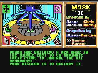 MASK title screen for Commodore 64